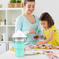 Machine à crème glacée portable rechargeable par USB, pour crème glacée molle faite maison, idéale pour la maison, les voyages, le camping, les fêtes, les desserts pour enfants