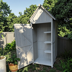 Armoires de rangement de jardin extérieures écologiques et imperméables en <span class=keywords><strong>bois</strong></span>, abri pour <span class=keywords><strong>bois</strong></span> de chauffage, rangement d'outils, montage facile - Product Image 5