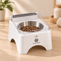 Gamelle automatique intelligente pour chat à détection de mouvement avec couvercle, pour aliments secs et humides, en acier inoxydable