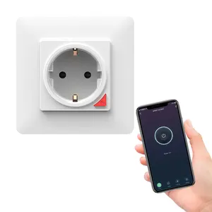 New Tuya Smart Life App Control Intelligent EU Standard Power Monitor 16A Smart Wifi Inwall Socket Outlet Plug