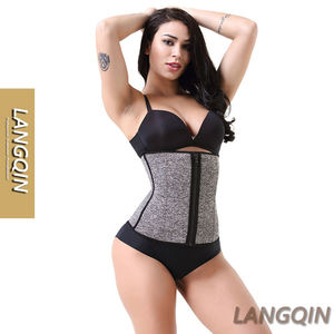 Women's Breathable ODM Everyday Grey High Compression Firm Control Neoprene Waist Trainer Adjustable Zipper Hook-and-Eye Shaper - Product Image 1
