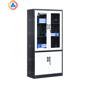 Archivador de Oficina de Hierro con Diseño Chino, Personalizable, Ignífugo, con Puertas de Vidrio y Hierro, Fácil de Montar, Ahorra Espacio, H1850W900D400mm - Product Image 3