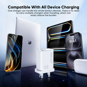 <span class=keywords><strong>Cargador</strong></span> Rápido VIDVIE Family Design con Enchufe UK, Doble Puerto Tipo-C y USB-A, PPS PD3.0 GaN, 30W, Supercarga para Teléfonos Samsung - Product Image 5