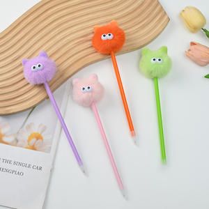 Stylo à bille en peluche dessin animé créatif mignon papeterie stylo à bille Promotion stylos à bille 4 styles - Product Image 1
