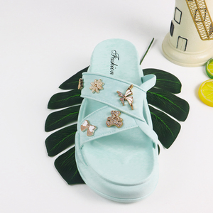 Nuevo diseño Pretty Upper Slide Zapatilla Pies planos <span class=keywords><strong>Sandalias</strong></span> para mujeres y damas - Product Image 5