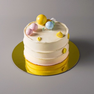 Plateau à gâteau en carton ondulé blanc robuste SunShine de 3 mm, cercle ou carré, 8'', 10'', 12'', base laminée, gaufrage et estampage - Product Image 3