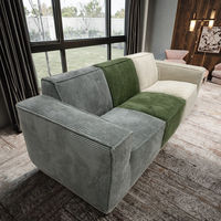 Canapé modulaire moderne personnalisable en velours côtelé moelleux pour salon, sectionnel carré disponible en plusieurs couleurs pour hôtels