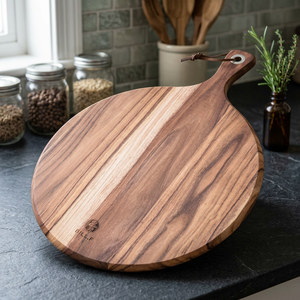 Plateau de service en bois gravé, design vintage irrégulier, écologique, pour fêtes, vente en gros, référence BS INTERNATIONAL NAQ00123 - Product Image 1