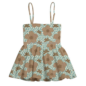 Nuovo Arrivo: Top da <span class=keywords><strong>Donna</strong></span> a Tema Hawaii con Spalline Sottili Regolabili, in Seta di Latte, Senza Maniche, con Gonna Smockata - Product Image 4