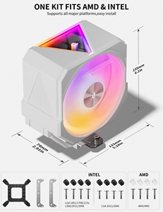 Ventilateur <span class=keywords><strong>CPU</strong></span> ARGB 120 mm upHere, refroidisseur <span class=keywords><strong>CPU</strong></span> RGB pour PC de jeu, compatible LGA1851, 1700, AM5, AM4, silencieux - Product Image 6