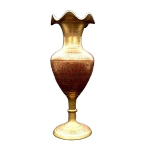 Gold Metal Trumpet Vase Wedding Decorative Brass Floor Vase Large Size Modern Gold Plating <b>Flowers</b> <b>Display</b> Vase for Multiple Use - Product Image 6