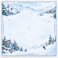 Jeu de Mahjong Américain en Acrylique Solide à 5 Couches Thème Sportif « Laissez la Neige tomber » – Tuiles de Mahjong Artisanales à Motifs Neige et Ski