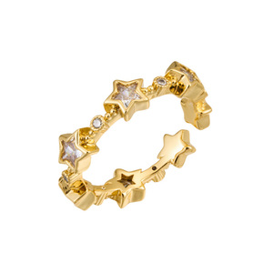 <b>Gold</b> Star Shaped Open <b>Ring</b> Micro <b>Set</b> Zircon Adjustable Index Finger <b>Ring</b> Sweet Cool Versatile Jewelry - Product Image 5