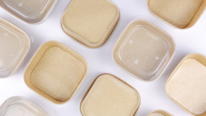 Vendita calda eco-friendly di alta qualità biodegradabile quadrato Kraft ciotola fai da te Logo fai da te per il servizio e lo stoccaggio - Product Image 2