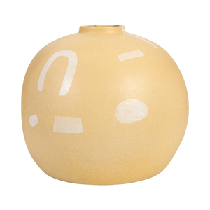 Vaso in Ceramica Rotondo con Design Boho per Arredamento Casa, Camera da Letto, Ufficio e Tavolo - Product Image 1