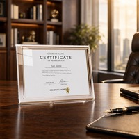 Plaque de récompense personnalisée en acrylique transparent avec bords biseautés et sceau doré pour les reconnaissance et les honneurs d'entreprise