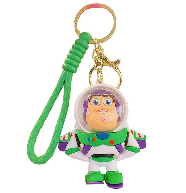 Nuevos llaveros colgantes de muñeca 3D, encantadores dibujos animados de Toystory Buzz Light Year, llavero Woody, llavero antipérdida para llave de coche, accesorios, llavero