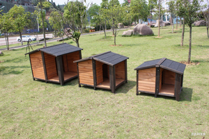 Nichoir <span class=keywords><strong>pour</strong></span> chien en bois, grand, extérieur, surélevé, villa <span class=keywords><strong>pour</strong></span> animaux de compagnie avec toit ouvert et terrasse, imperméable et facile à nettoyer <span class=keywords><strong>pour</strong></span> chiens moyens/grands - Product Image 2