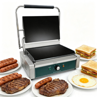 Grille de Cuisson Électrique Durable avec Bac à Huile Amovible, Équipement Double Usage pour Cuisine Domestique et Petites Entreprises de Restauration