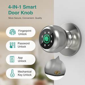 Prix bas pas cher bouton de verrouillage électronique APP Tuya Ble déverrouiller mot de passe empreinte digitale serrure intelligente numérique pour porte en bois - Product Image 4
