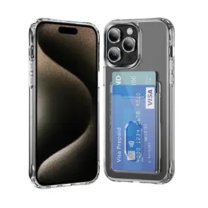 4 Corner Shockproof Cover For iPhone 15 14 Plus 13 12 Pro Max Phone Case With Wallet Card Slot Holder Wholesale Clear Mobile Cas