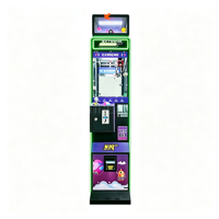 Machine d'arcade commerciale à griffes verticale mince, 1 joueur, avec LED vertes, en verre trempé, à monnayeur, pour attraper bonbons et jouets de boutique