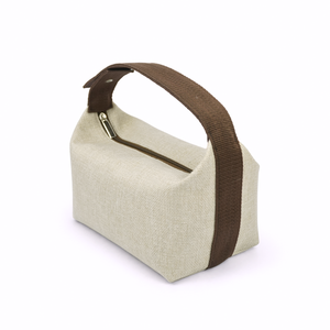 Sac à main en jute mini premium avec logo personnalisé, poignée large en tissu, fermeture éclair, sac cadeau d'entreprise, fabricant OEM ODM - Product Image 3