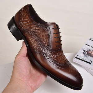 Santimon Chaussures Habillées Jaune Terre Pour Hommes Lacets Brogue Oxford Chaussures Classiques Formelles Derby Pour Mariage Fête US 9