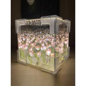 CASALIVA DIY LED tulipano cubo specchio lampada 20 fiori camera da letto soggiorno festa festa decorazione regalo per la fidanzata amici di famiglia