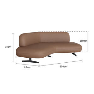 Conjunto de Sofás de Oficina Metálicos de Forma Irregular, Modulares, con Esponja de Alta Densidad, Color Café, 200x150x86, para Áreas de Espera y Reuniones - Product Image 6