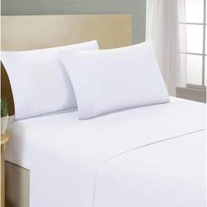Sábana Plana 270x300cm 100% Algodón Blanca Para Cama King Size Italiana - Product Image 1