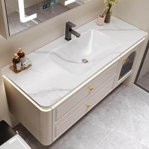 Nouvelle combinaison meuble-lavabo de salle de bain en bois massif avec vasque intégrée en ardoise thermoformée - Product Image 4