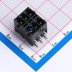 DB2ERHBG-3.81-2*3P-BK Plug-in Terminal Block Bent Lead Through Hole,P=3.81mm Board-to-Board / Socket - Closed Snap Fixing 2x3P - Product Image 1