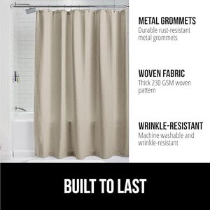 Resistente al óxido, diseño clásico <span class=keywords><strong>de</strong></span> calidad <span class=keywords><strong>de</strong></span> Hotel, <span class=keywords><strong>cortinas</strong></span> <span class=keywords><strong>largas</strong></span> <span class=keywords><strong>de</strong></span> alta resistencia, bañeras <span class=keywords><strong>de</strong></span> <span class=keywords><strong>baño</strong></span>, lavado a máquina, cortina <span class=keywords><strong>de</strong></span> ducha Beige - Product Image 2