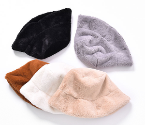 Personnalisé Designer Seau Faux Fourrure Fuzzy Vente en Gros Hiver Chapeau Seau pour Femmes Fille - Product Image 4