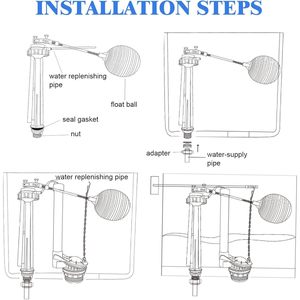 Kit de Repuesto Universal para Válvula de Llenado de Inodoro con Entrada de G3/4 Pulgadas, Válvula de Bola Ahorradora de Agua, Pieza de Reparación para Cisterna de WC - Product Image 3