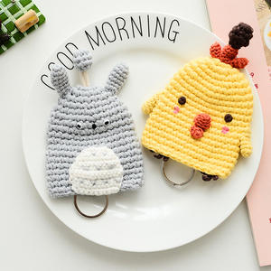 พวงกุญแจแบบพับได้ ทำมือ งานฝีมือสาน ตกแต่งด้วยตุ๊กตาหมี ไก่ หมู กวาง พร้อมสายคล้องคอแบบดึงออกได้ สไตล์การ์ตูน - Product Image 4