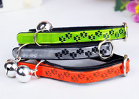 Collier réfléchissant pour animaux de compagnie avec clochette, collier pour chien et chat, accessoire de laisse en nylon, multicolore