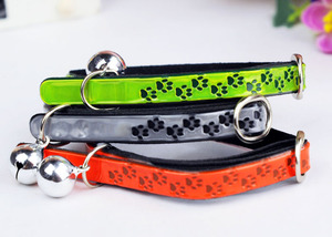 Collier réfléchissant pour animaux de compagnie avec clochette, collier pour chien et chat, accessoire de laisse en nylon, multicolore - Product Image 3