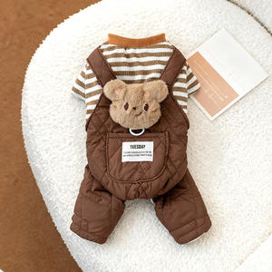 Grosir tebal hangat nyaman hewan peliharaan empat kaki pakaian kartun lucu musim dingin pakaian anjing Jumpsuit - Product Image 4