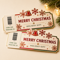 Cartes-cadeaux de Noël classiques avec logo personnalisé pour les promotions de la saison des fêtes, approvisionnement en gros pour les lieux et les magasins