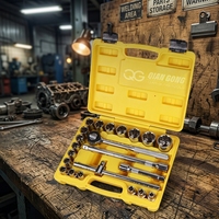 Jeu de clés à cliquet robustes de 22 pièces, 1/4 ", clé à douille multifonction, clé hexagonale, outils de réparation automobile, jeu de clés dynamométriques