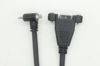 Câble USB 3.0 USB B femelle vers Micro USB3.0 mâle avec verrouillage à vis, cordon de transmission USB haute vitesse et stable pour appareil photo