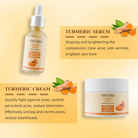 Coffret de Soins Visage Bio Anti-Acné et Anti-Taches au Curcuma : Savon, Sérum, Tonique et Crème Anti-Âge à Marque Blanche