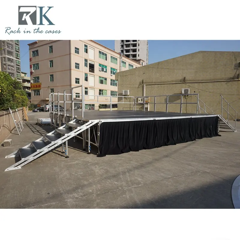 Portable quick install with skirt and stairs aluminum frame stage platform for events