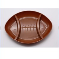 Plateau de service commercial multi-compartiments Sun Sing pour restauration rapide, design divisé, pour sauces dim sum, qualité professionnelle, marron foncé