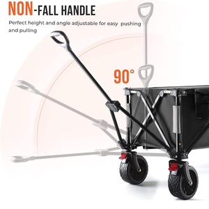 Waterproof Foldable Platform Outdoor <b>Storage</b> <b>Cart</b> Camping Hiking Beach Wagon Trolley Angle Adjustable Handle Four-Wheel OEM 600D - Product Image 4