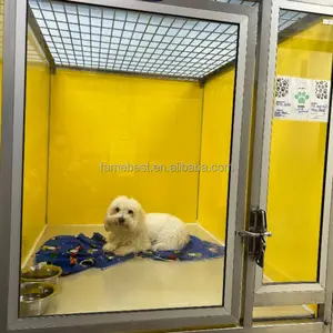 Chenels pour animaux de compagnie pour chiens moyens et grands avec quatre roues Facile à installer Double <span class=keywords><strong>cage</strong></span> en acier inoxydable de haute qualité - Product Image 1