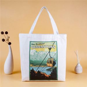 Natural <b>Canvas</b> Tote Bag with Full Color Logo Printing Customizable Sizes-Best Selling - Product Image 2