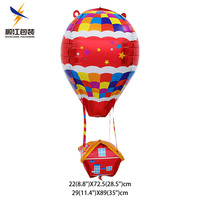 Accessoires de décoration de fête en intérieur, ballons en feuille d'hélium, ballons en forme de montgolfière 4D colorés, certifiés CE, pour mariages et fêtes